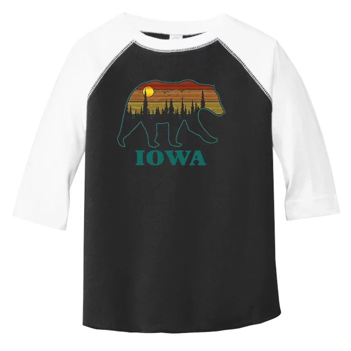 Retro Iowa Grizzly Bear Nature Camping Mountain Hiking Toddler Fine Jersey T-Shirt