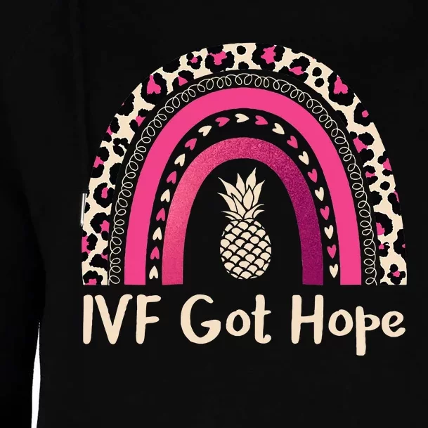 Rainbow Ivf Got Hope Ivf Pineapple For Transfer Day Womens Funnel Neck Pullover Hood