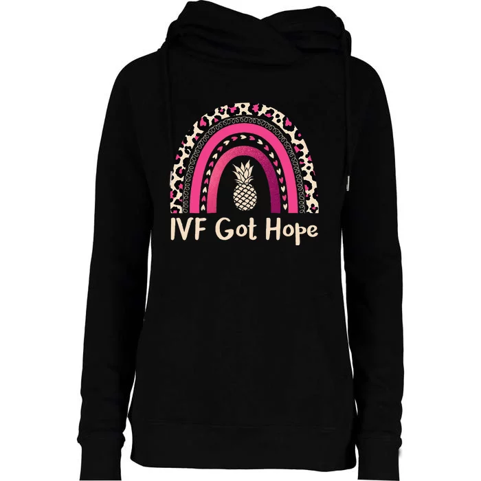 Rainbow Ivf Got Hope Ivf Pineapple For Transfer Day Womens Funnel Neck Pullover Hood