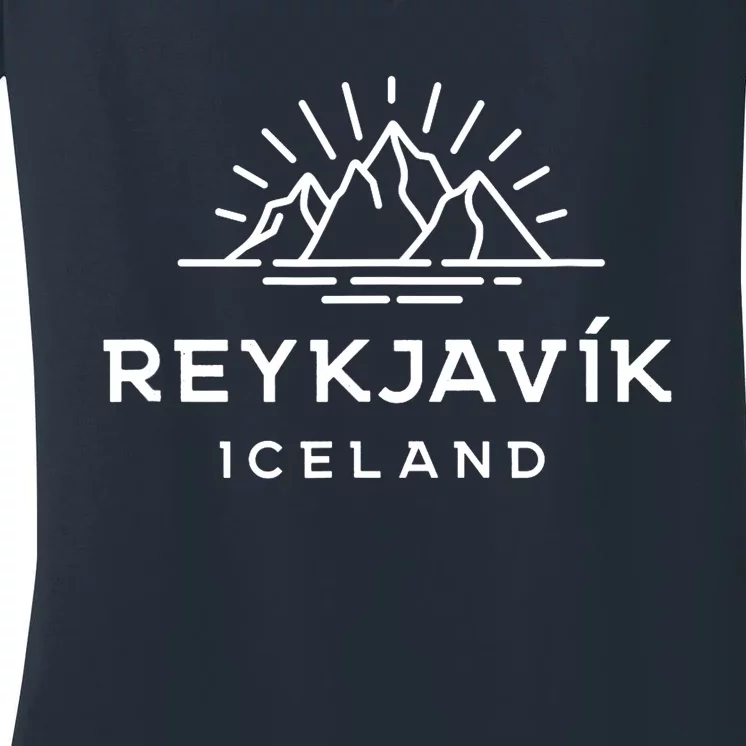 Reykjavik Iceland Glacier Women's V-Neck T-Shirt