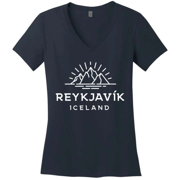 Reykjavik Iceland Glacier Women's V-Neck T-Shirt