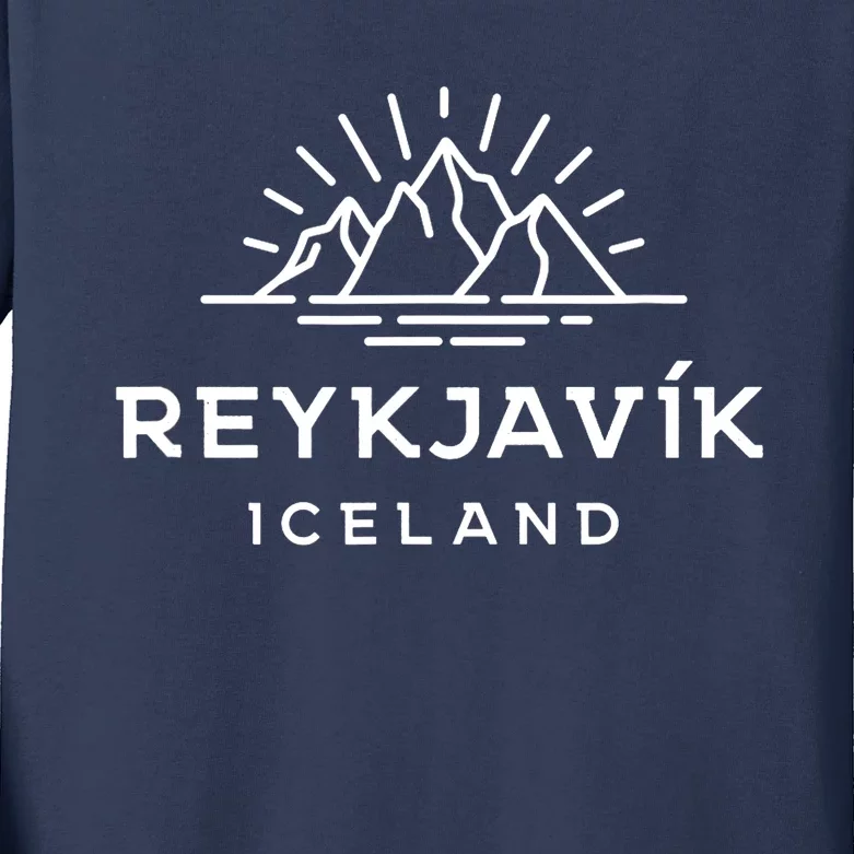 Reykjavik Iceland Glacier Kids Long Sleeve Shirt