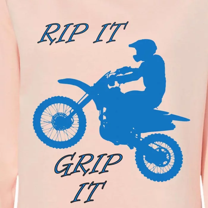 Rip It Grip It Motorcycle Dirt Bike Racing Womens California Wash Sweatshirt