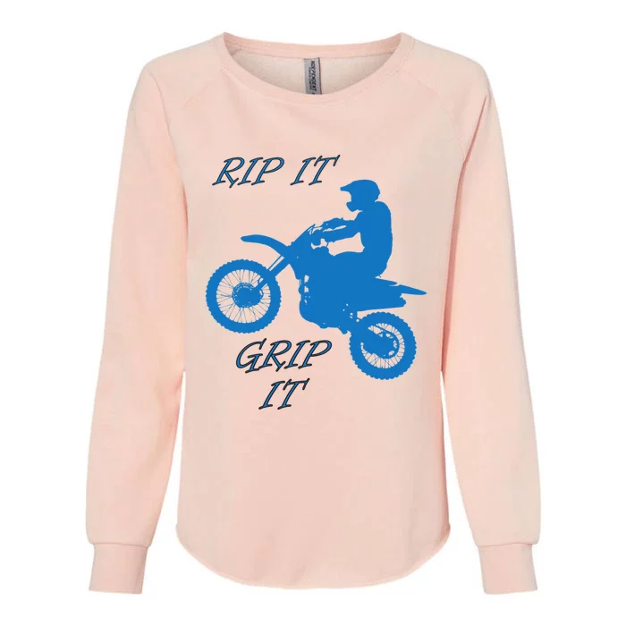 Rip It Grip It Motorcycle Dirt Bike Racing Womens California Wash Sweatshirt