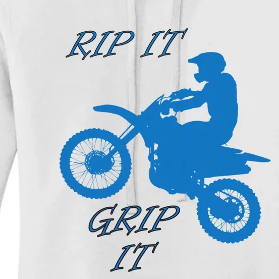 Rip It Grip It Motorcycle Dirt Bike Racing Women's Pullover Hoodie