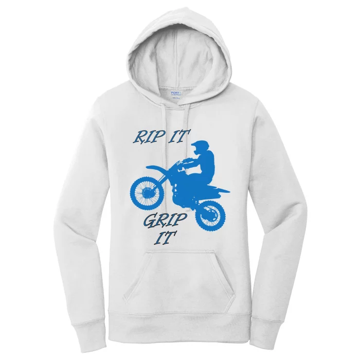 Rip It Grip It Motorcycle Dirt Bike Racing Women's Pullover Hoodie