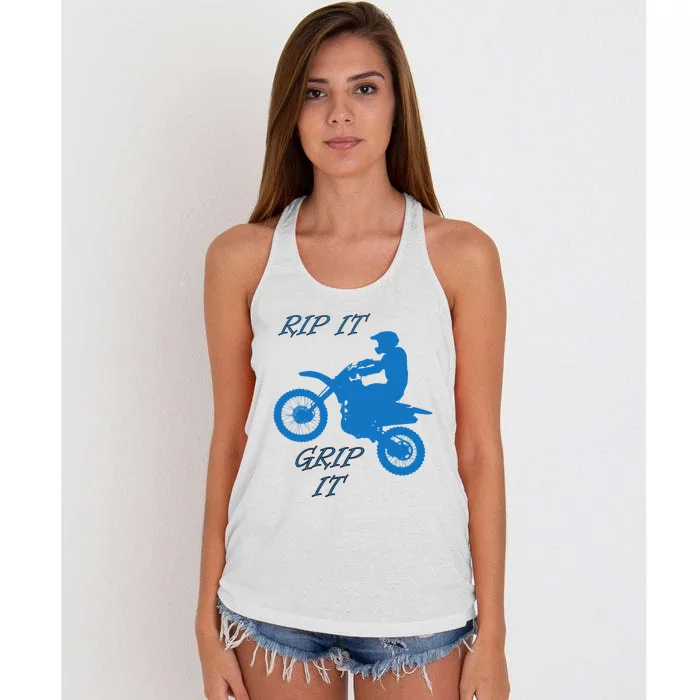 Rip It Grip It Motorcycle Dirt Bike Racing Women's Knotted Racerback Tank