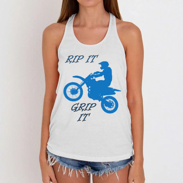 Rip It Grip It Motorcycle Dirt Bike Racing Women's Knotted Racerback Tank