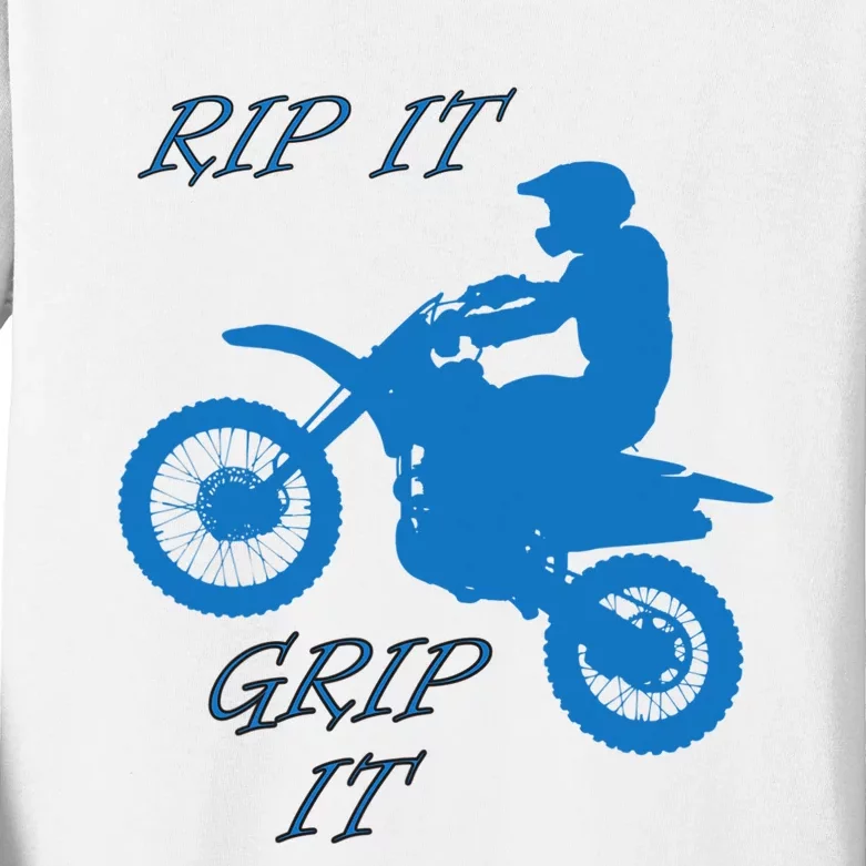 Rip It Grip It Motorcycle Dirt Bike Racing Kids Long Sleeve Shirt