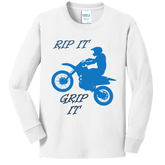 Rip It Grip It Motorcycle Dirt Bike Racing Kids Long Sleeve Shirt