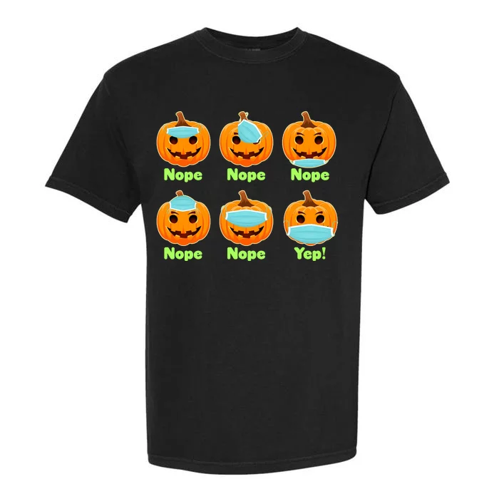 Right And Wrong Way To Wear Masks Pumpkins Garment-Dyed Heavyweight T-Shirt