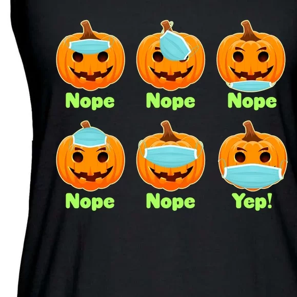 Right And Wrong Way To Wear Masks Pumpkins Ladies Essential Flowy Tank