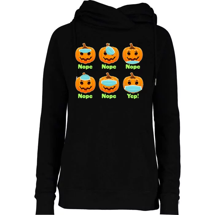 Right And Wrong Way To Wear Masks Pumpkins Womens Funnel Neck Pullover Hood