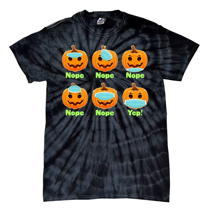 Right And Wrong Way To Wear Masks Pumpkins Tie-Dye T-Shirt