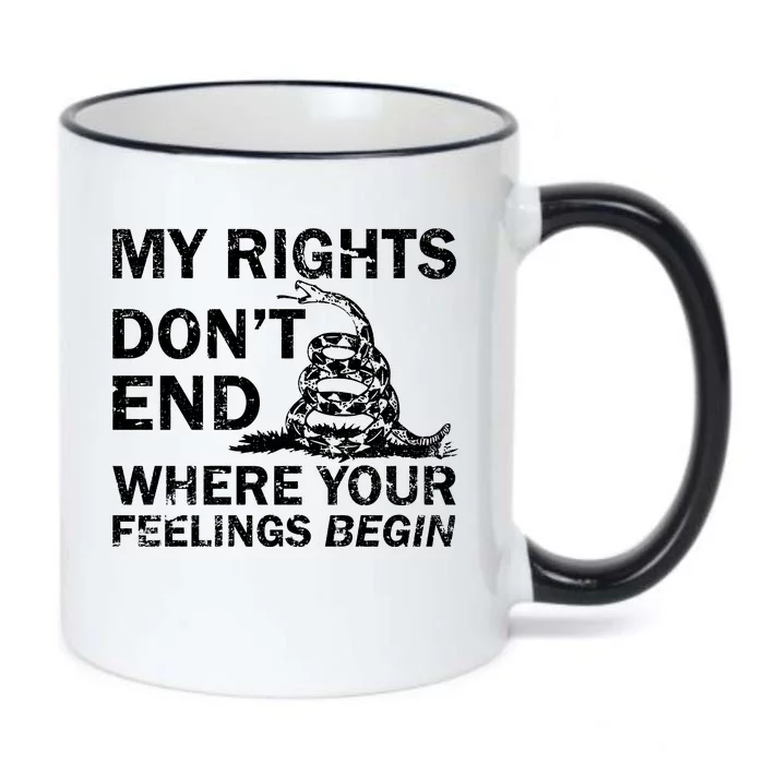 Rights Don't End Where Feelings Begin Black Color Changing Mug