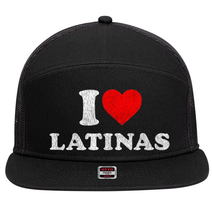 Retro I Heart Latinas Clothing I Love Latinas 7 Panel Mesh Trucker Snapback Hat