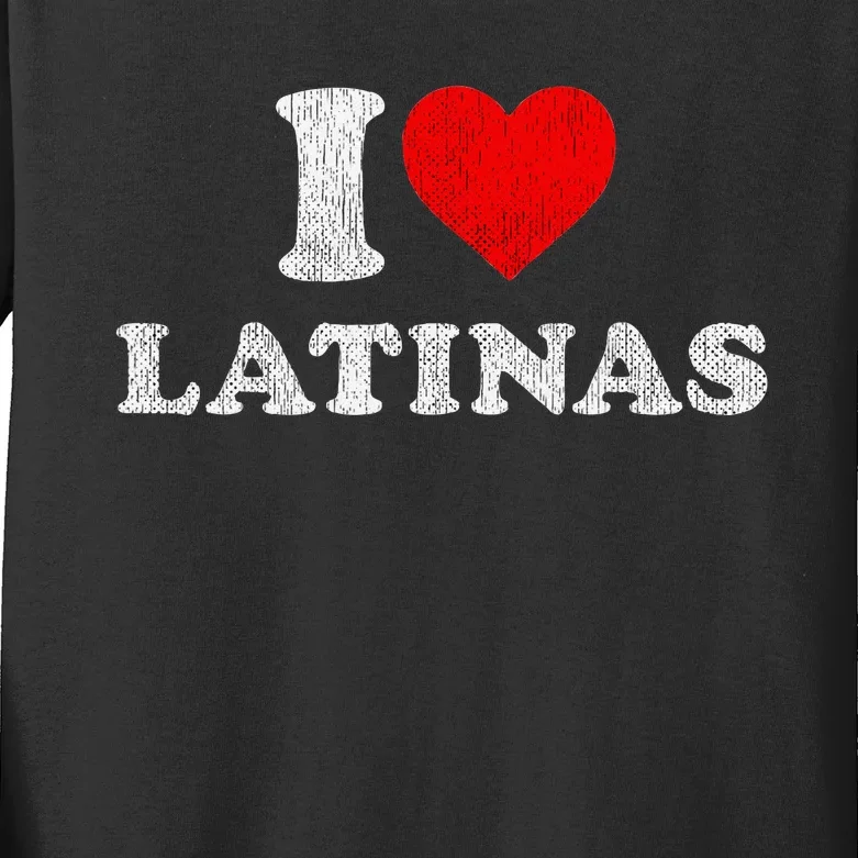 Retro I Heart Latinas Clothing I Love Latinas Kids Long Sleeve Shirt