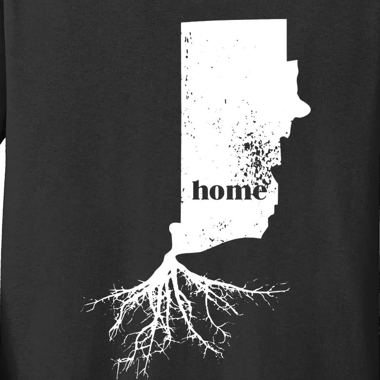 Rhode Island Home Roots State Map Love Pride Gift Kids Long Sleeve Shirt