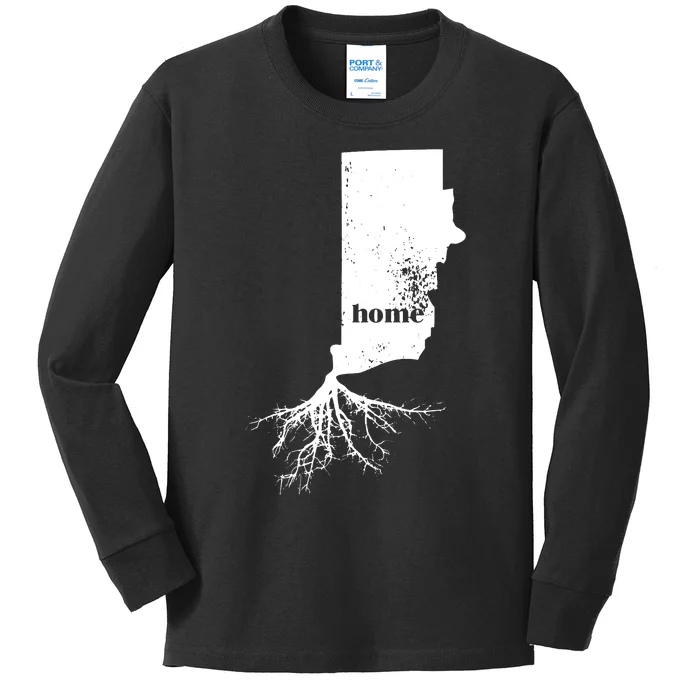 Rhode Island Home Roots State Map Love Pride Gift Kids Long Sleeve Shirt