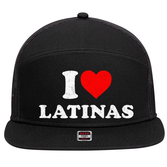 Retro I Heart Latinas Clothing I Love Latinas 7 Panel Mesh Trucker Snapback Hat