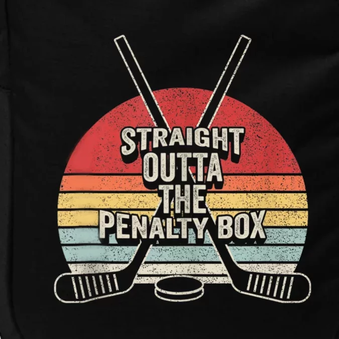 Retro Ice Hockey Player Gift Straight Outta The Penalty Box Impact Tech Backpack