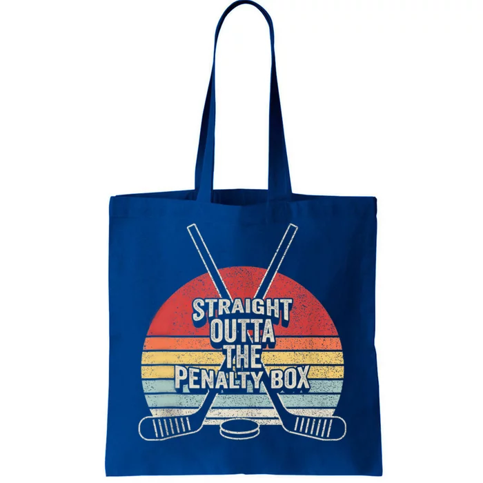 Retro Ice Hockey Player Gift Straight Outta The Penalty Box Tote Bag