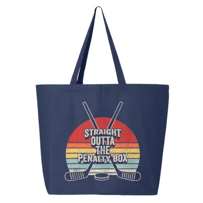 Retro Ice Hockey Player Gift Straight Outta The Penalty Box 25L Jumbo Tote