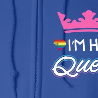 Rainbow I'm Her Queen Lesbian Couple Valentine's Day Meaningful Gift Full Zip Hoodie