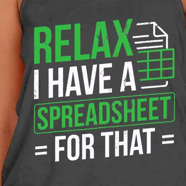 Relax I Have Spreadsheet For That Accountant Spreadsheet Women's Knotted Racerback Tank