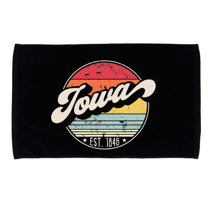 Retro Iowa Home State IA Cool 70s Style Sunset Microfiber Hand Towel