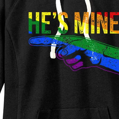 Retro I'm His He's Mine Gay Couples Im His Hes Mine Hes Mine Women's Fleece Hoodie