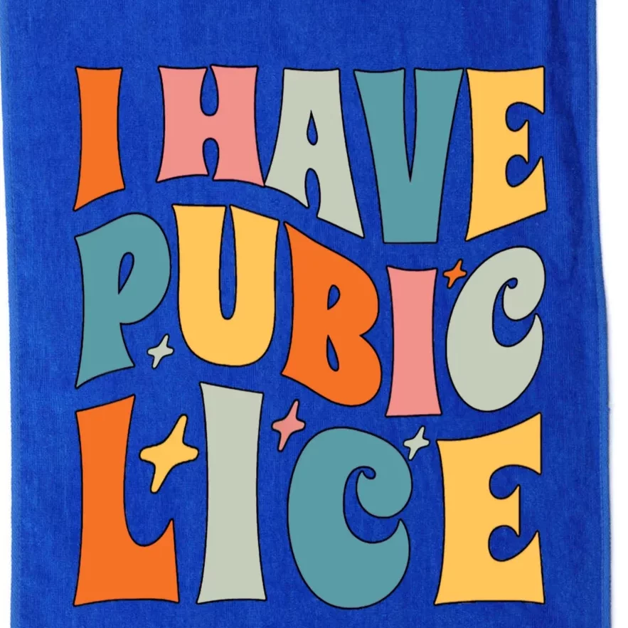 Retro I Have Pubic Lice Offensive Inappropriate Funny Platinum Collection Golf Towel