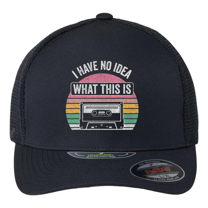 Retro I Have No Idea What This Is Funny Cassette Flexfit Unipanel Trucker Cap