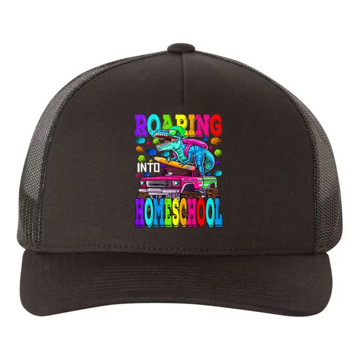 Roaring Into Homeschool Monster Truck Dinosaur Yupoong Adult 5-Panel Trucker Hat