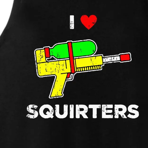 Retro I Heart Squirters Funny I Love Squirters Ladies Tri-Blend Wicking Tank