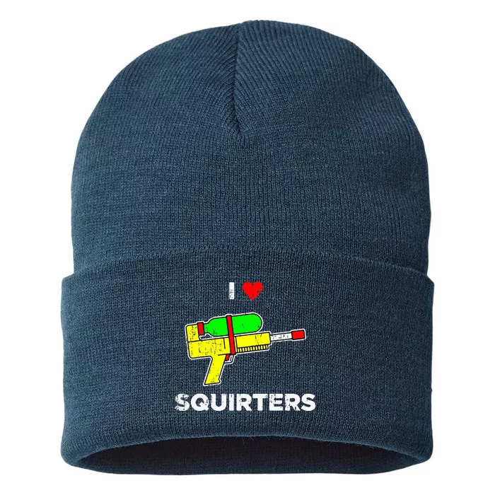 Retro I Heart Squirters Funny I Love Squirters Sustainable Knit Beanie