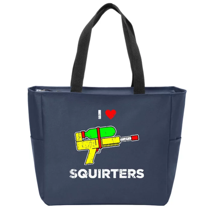 Retro I Heart Squirters Funny I Love Squirters Zip Tote Bag