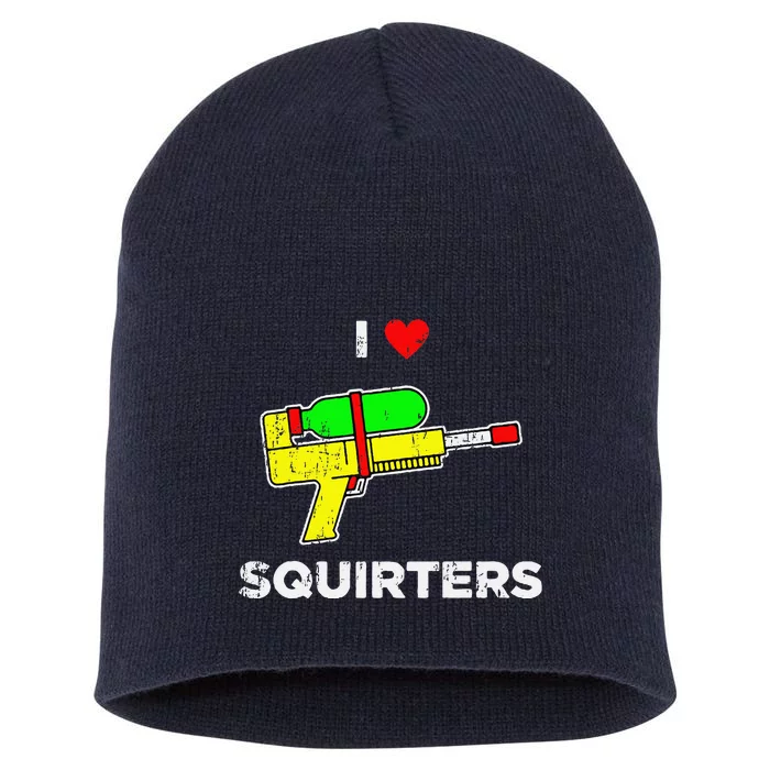 Retro I Heart Squirters Funny I Love Squirters Short Acrylic Beanie