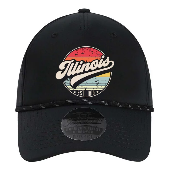 Retro Illinois Home State Il Cool 70s Style Sunset Performance The Dyno Cap