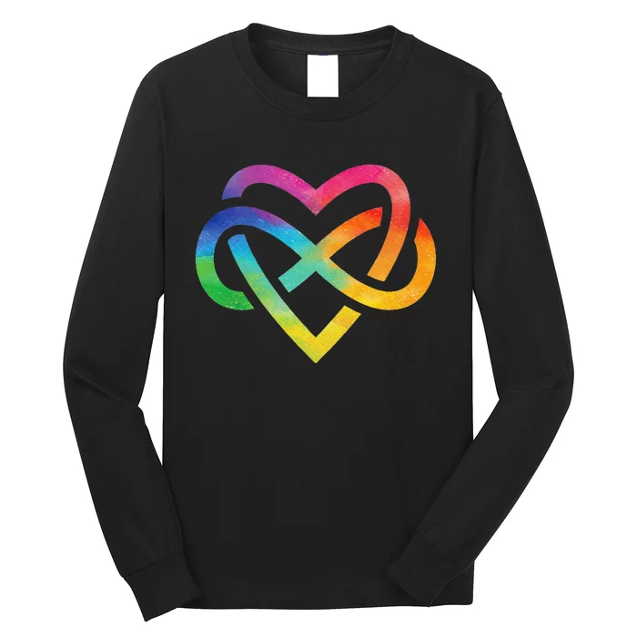 Rainbow Infinite Heart for Pride Week LGBT Polyamory Long Sleeve Shirt