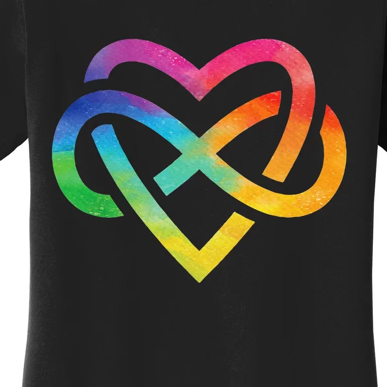 Rainbow Infinite Heart for Pride Week LGBT Polyamory Women's T-Shirt