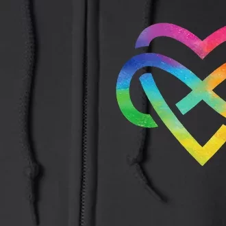 Rainbow Infinite Heart for Pride Week LGBT Polyamory Full Zip Hoodie