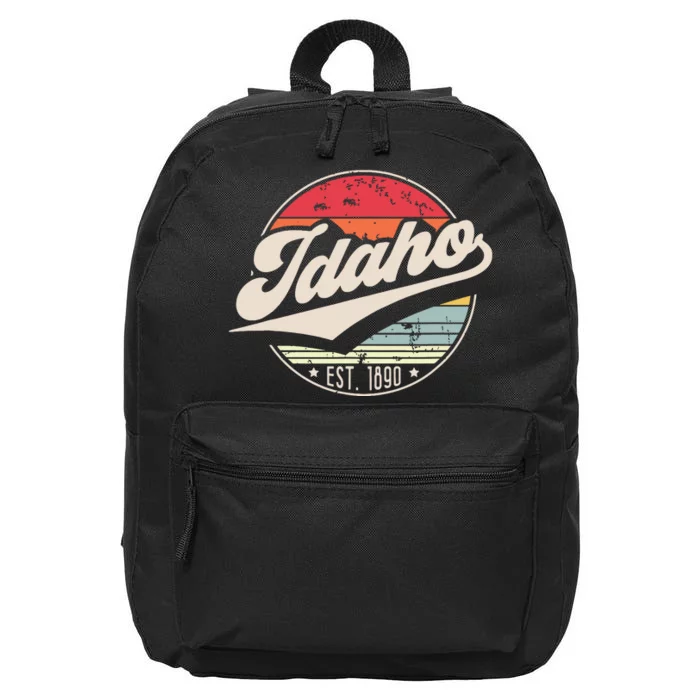 Retro Idaho Home State Id Cool 70s Style Sunset 16 in Basic Backpack