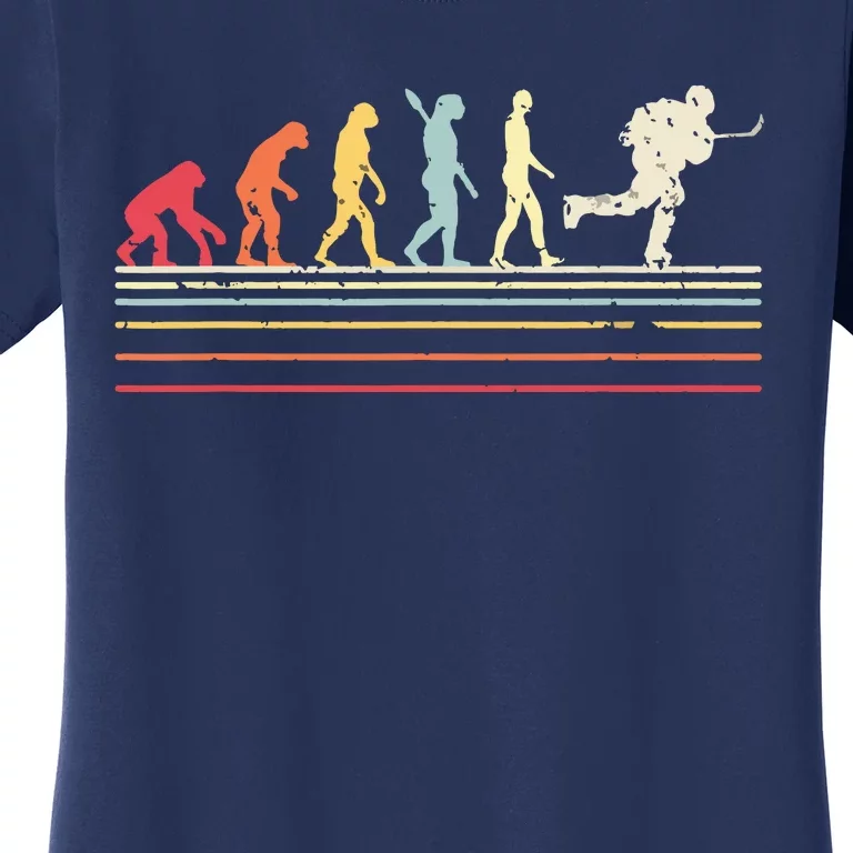 Retro Ice Hockey Evolution Gift For Ice Hockey Players Women's T-Shirt