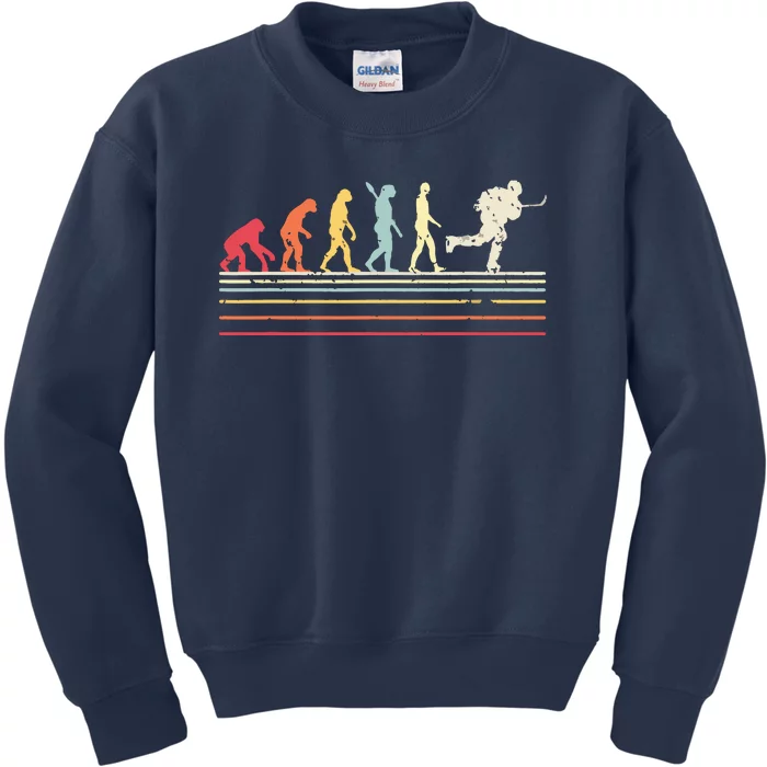 Retro Ice Hockey Evolution Gift For Ice Hockey Players Kids Sweatshirt