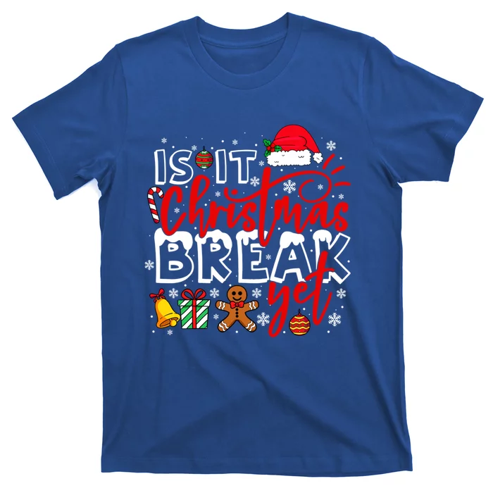 Retro Is It Christmas Break Yet Retro Xmas Winter Saying Gift T-Shirt