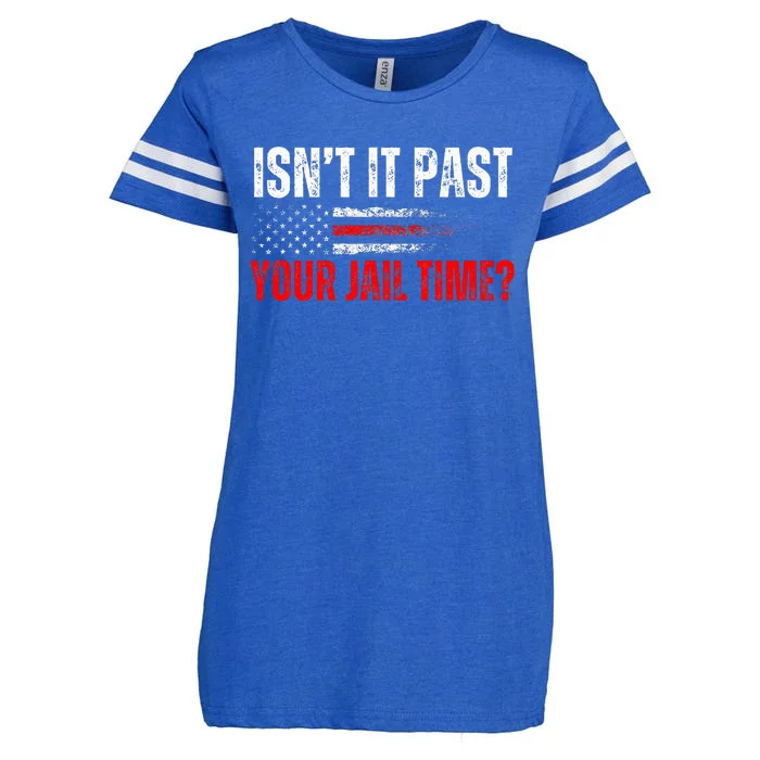 Retro IsnT It Past Your Jail Time American Flag Enza Ladies Jersey Football T-Shirt