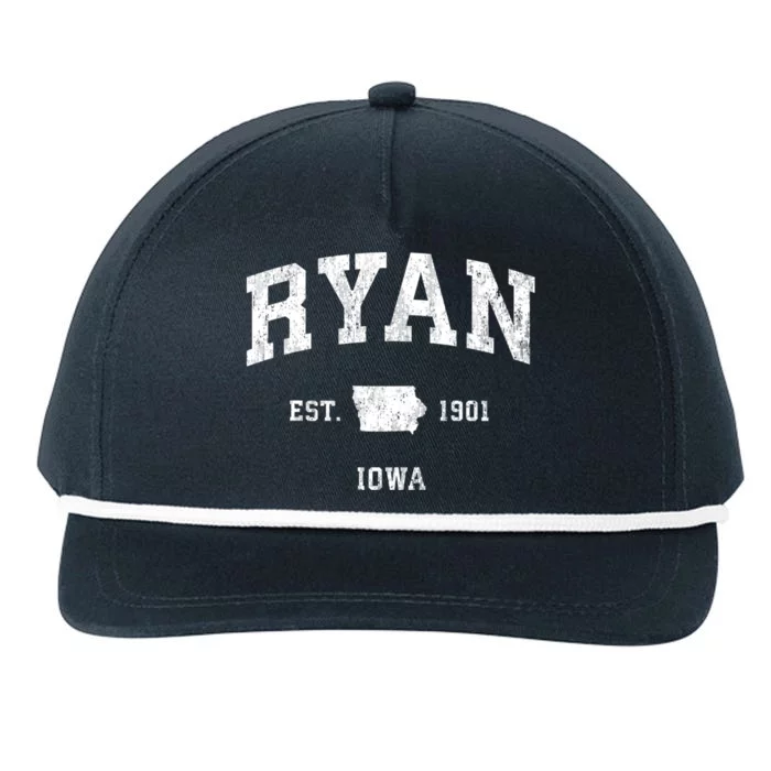 Ryan Iowa Ia Vintage Athletic Sports Snapback Five-Panel Rope Hat