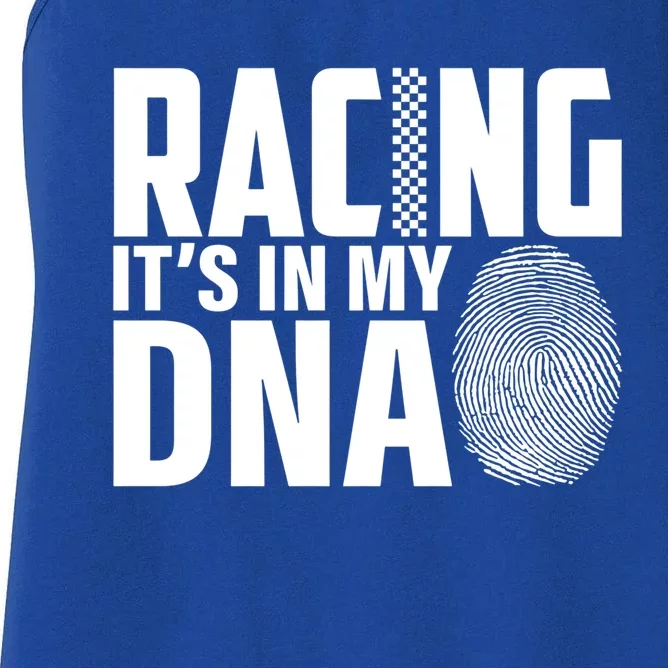 Racing ItS In My Dna Racer Race Car Racing Dirt Track Gift Women's Racerback Tank