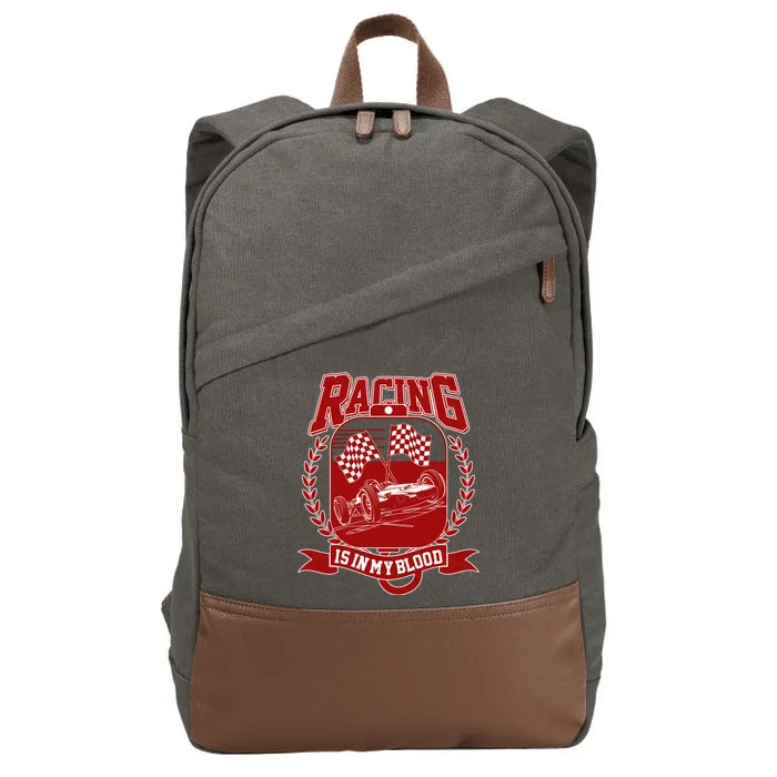 Racing Is In My Blood Cotton Canvas Backpack